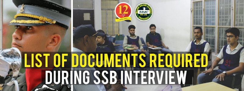 List of Documents required for SSB Interview