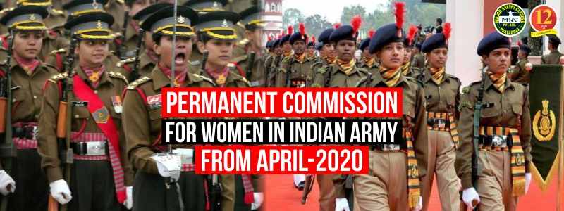 Permanent commission for Women in Indian Army to be opened From April-2020