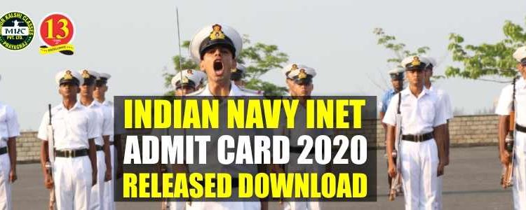 Indian Navy INET Admit Card 2020 released Download