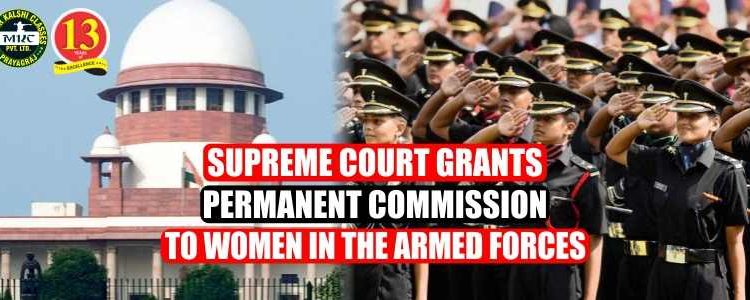 Supreme Court grants Permanent Commission to Women in the Armed Forces