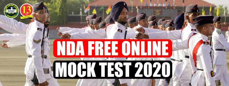 NDA Free Online Mock test 2020, Get Test series for NDA Examination
