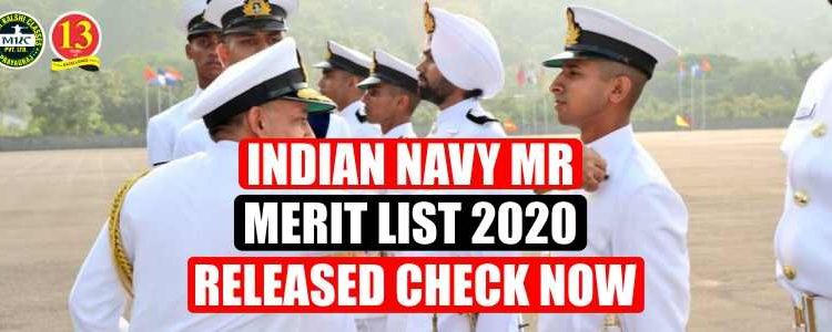 Indian Navy MR Merit List 2020 Released Check Now