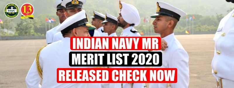 Indian Navy MR Merit List 2020 Released Check Now