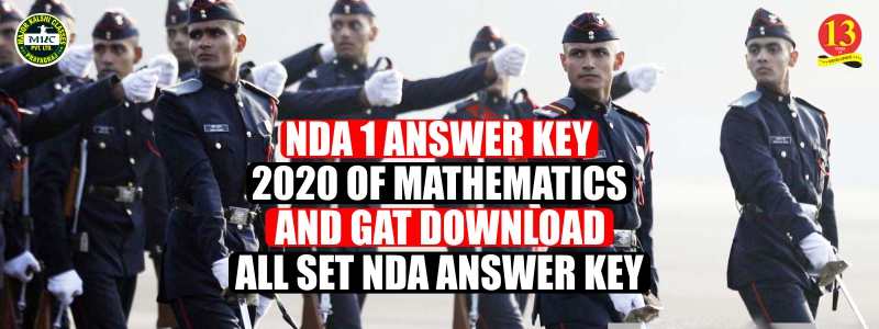 NDA 1/2020 Answer Key Mathematics and GAT, All Set A, B, C, D Pdf Download