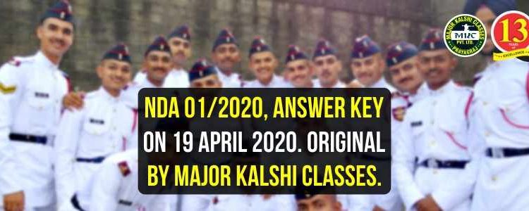 NDA 1 2020 Answer Key on 19 April 2020. Original By Major Kalshi Classes