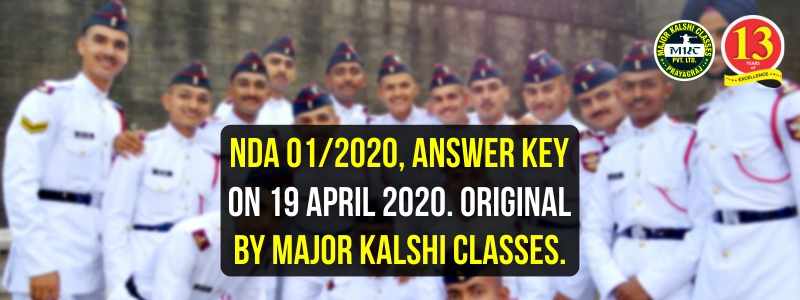 NDA 1 2020 Answer Key on 19 April 2020. Original By Major Kalshi Classes