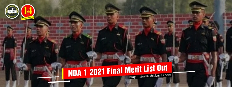 NDA 1 2021 Final Result and Merit List, Cut off Out.